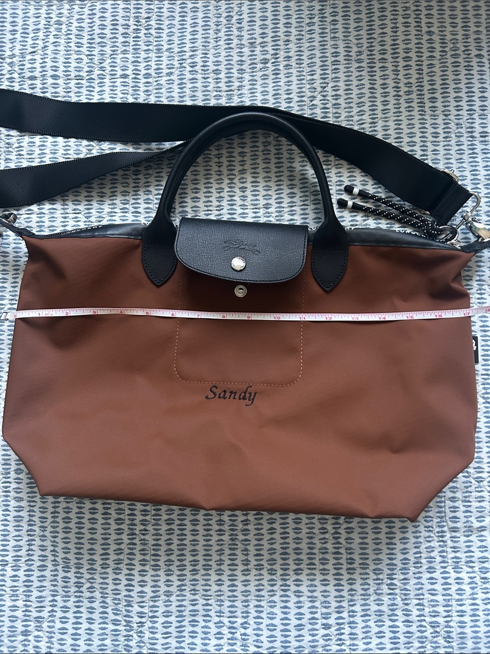 Longchamp Brown Tote with Black Trim - Picture 13 of 15